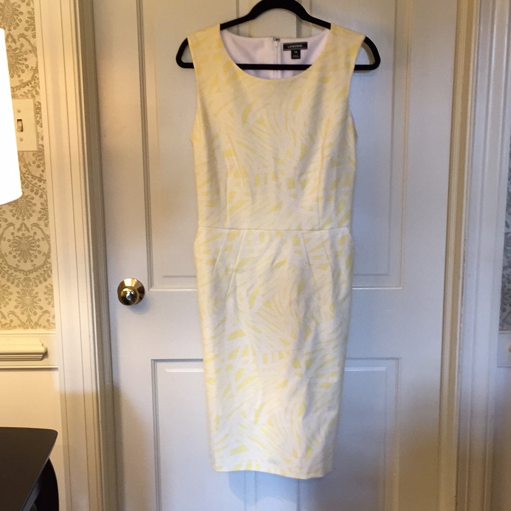 Lovely yellow and white ponte knit summer dress